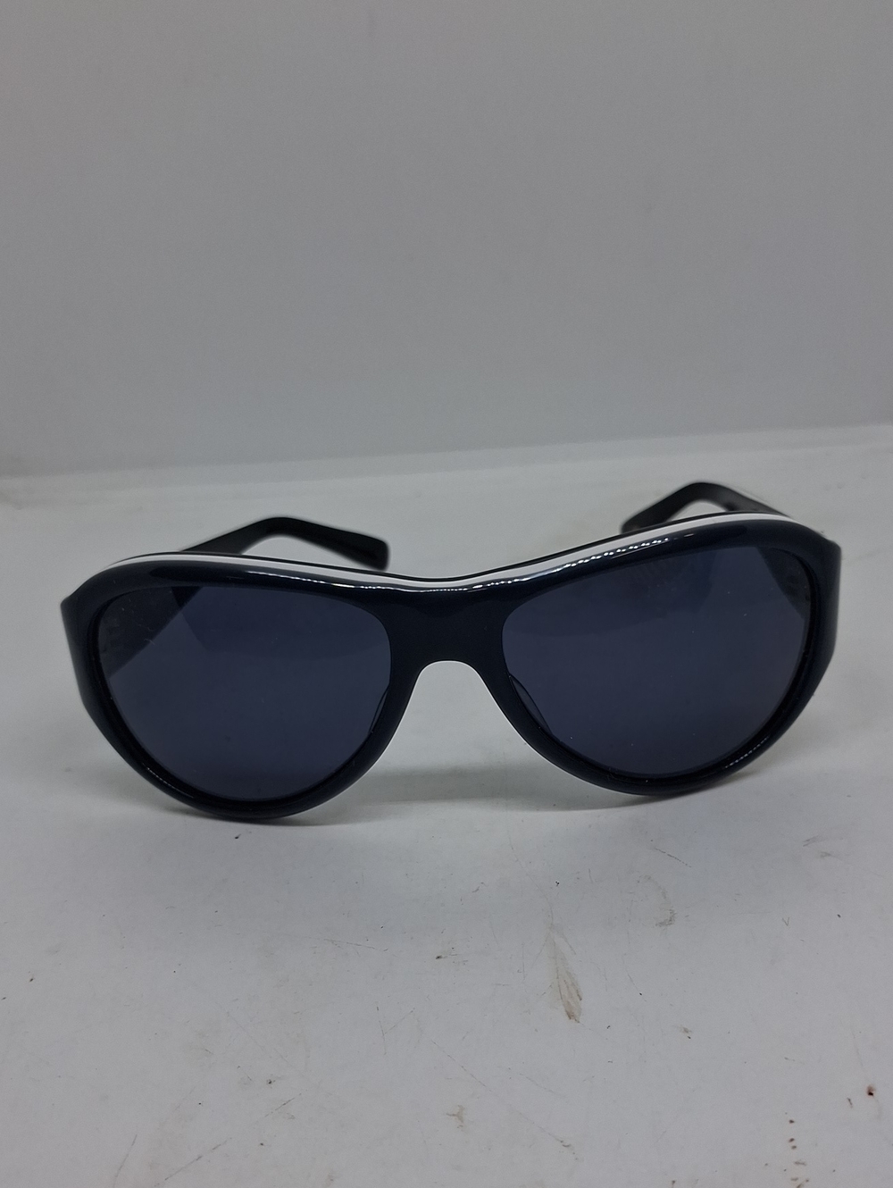 NWOT Paul Smith Black/White Gloss Aviator Sunglasses PS393